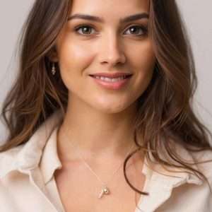 acorn necklace on pretty girl