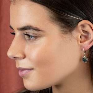 earrings on woman