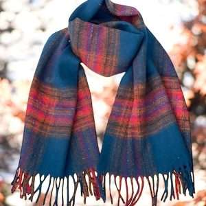 Cozy Teal Tartan Supersoft Winter Scarf
