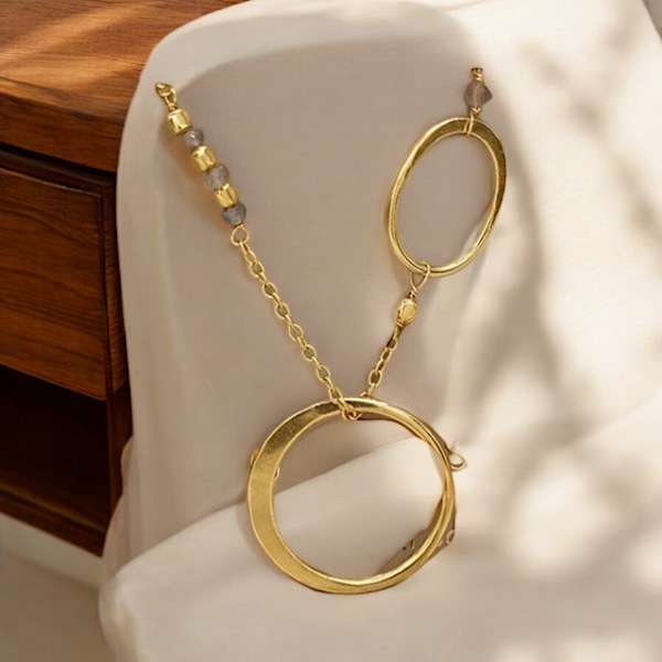 hoop on gold necklace