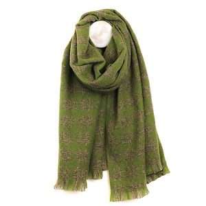 olive crosshatch scarf