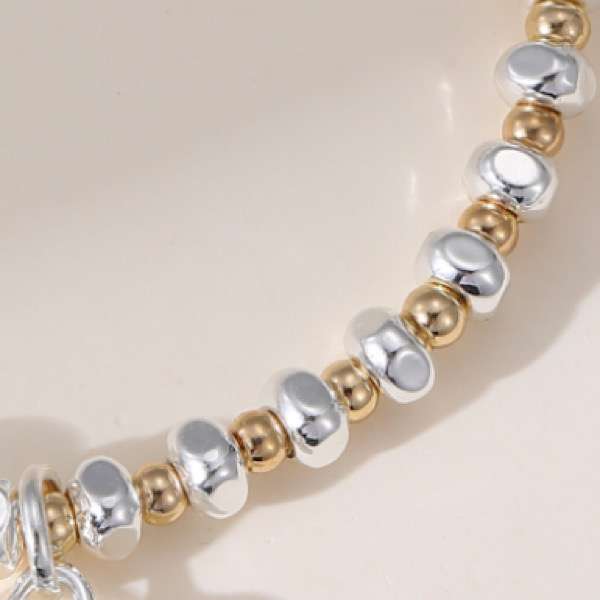 irregualr beads on stretchy bracelet