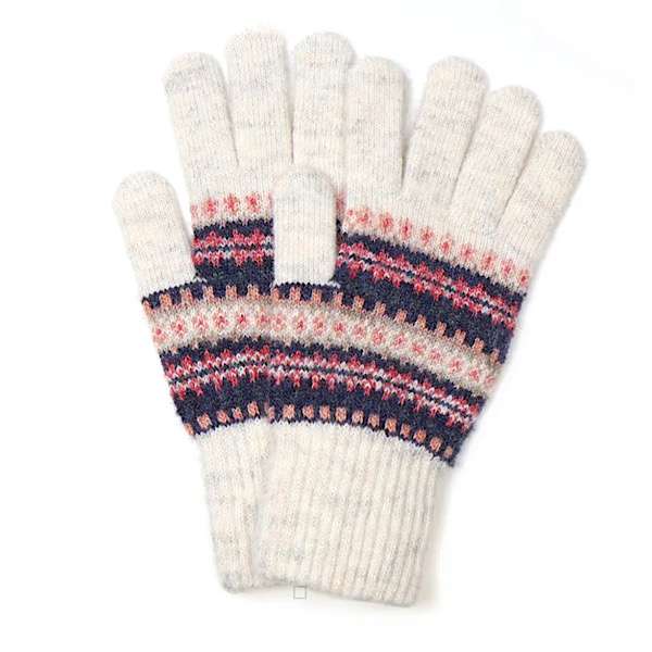 cream fair isle gloves