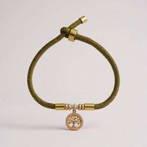 green corded tree of life bracelet