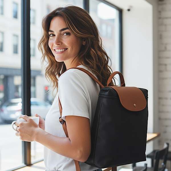 bag on model on her back