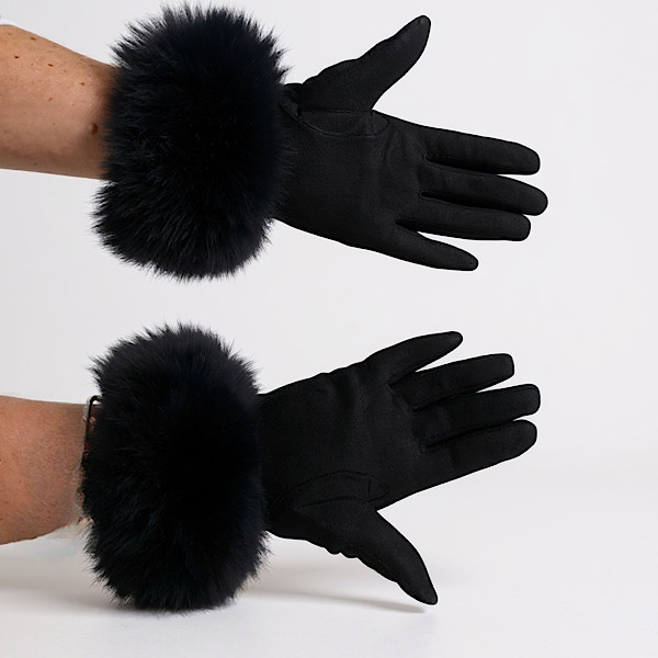 black gloves worn