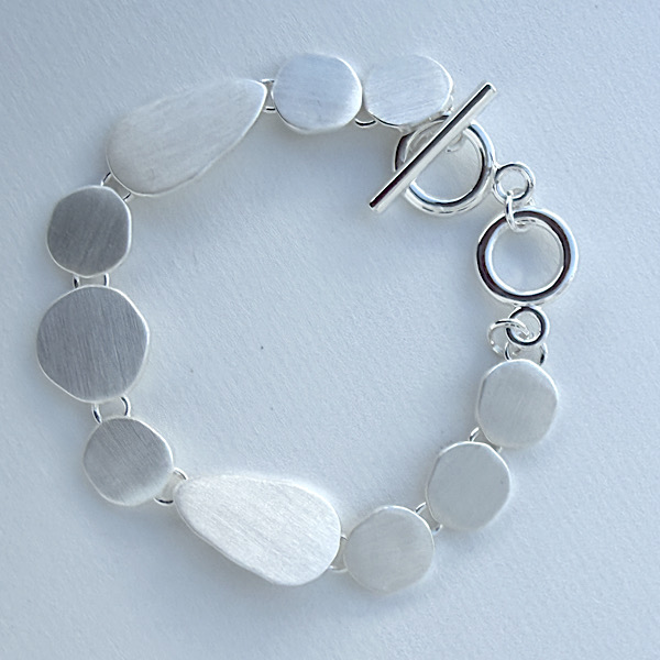 silver bracelet showing clasp