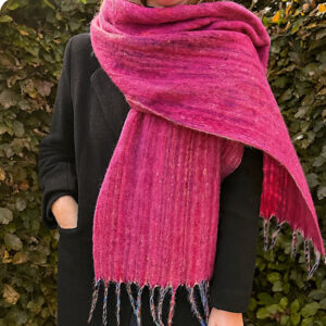 cerise flek scarf on model