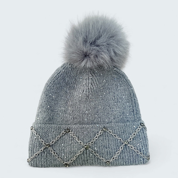 Grey sparkley hat
