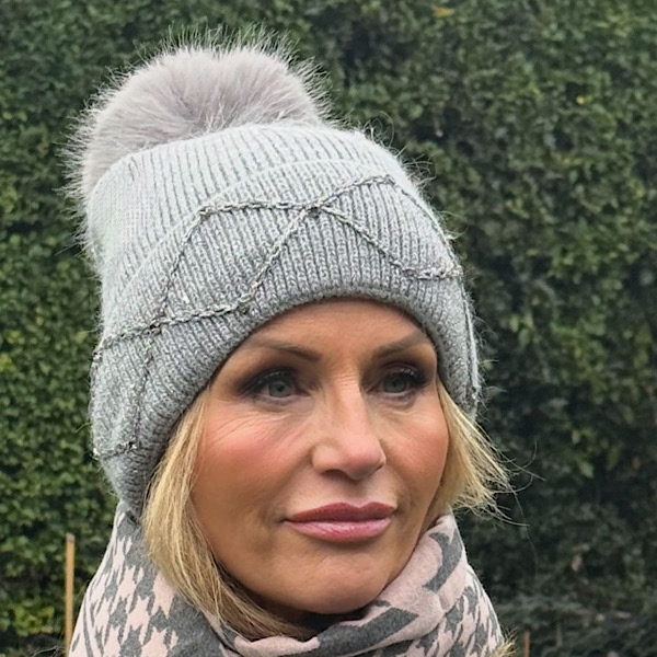 grey hat on model