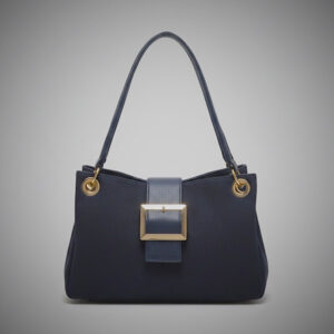 navy faux suede bag