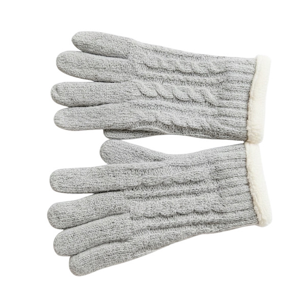 grey cable gloves