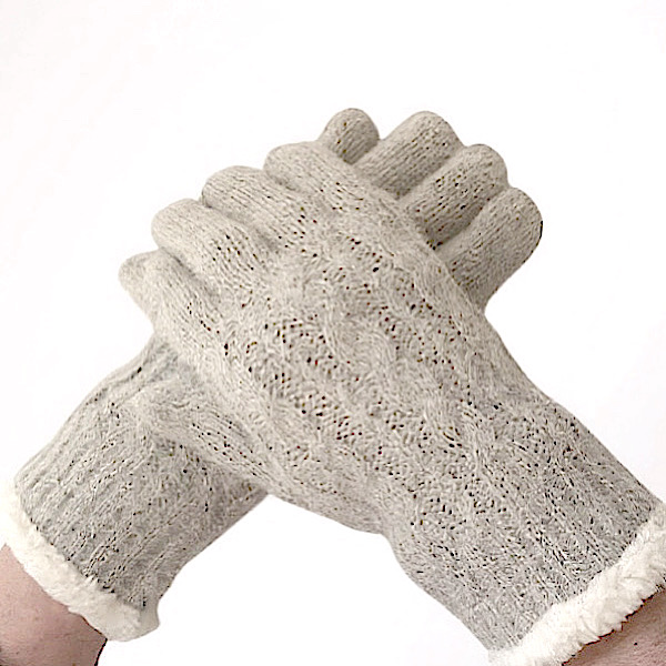 light grey gloves