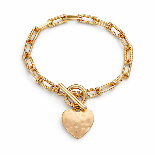 heart t bar bracelet