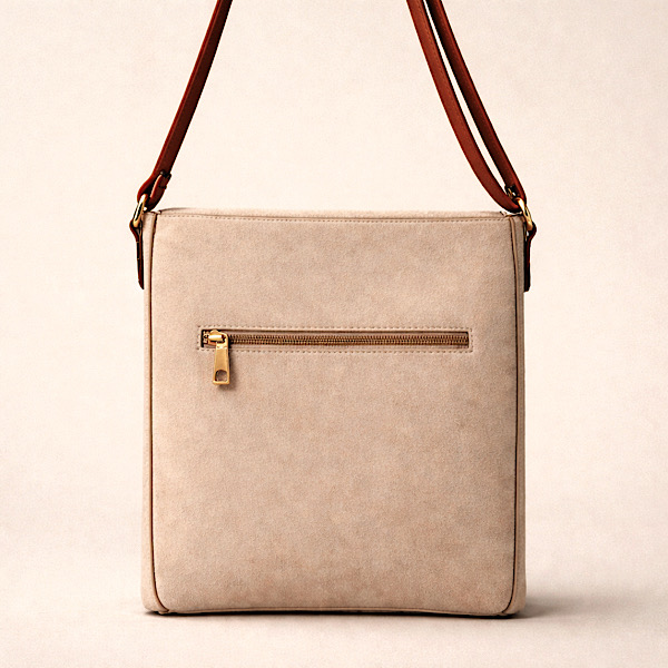 back of suede bag