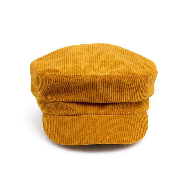 mustard corduroy flat cap baker boy style