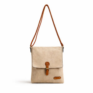 sand faux suede messenger bag cross body