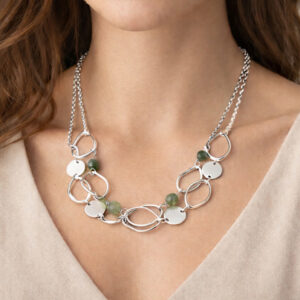 woman wearing double chain necklace