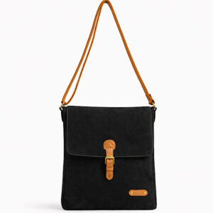 black faux suede messenger bag cross body