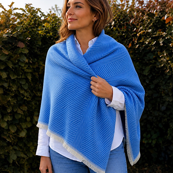 sky blue wrap scarf for women