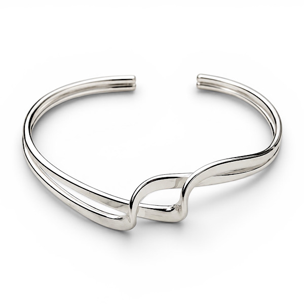 double twist sterling silver cuff bracelet