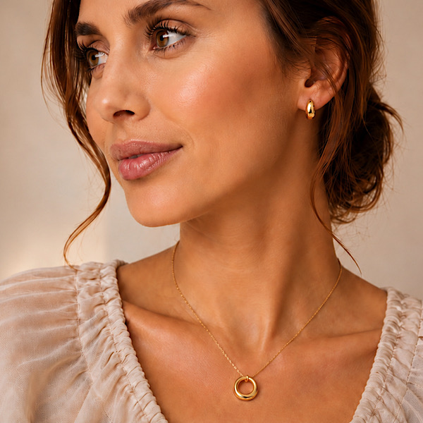 Gold hoop necklace