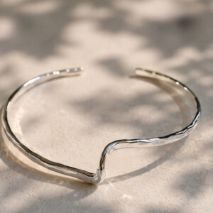 hammered sterling silver cuff bracelet
