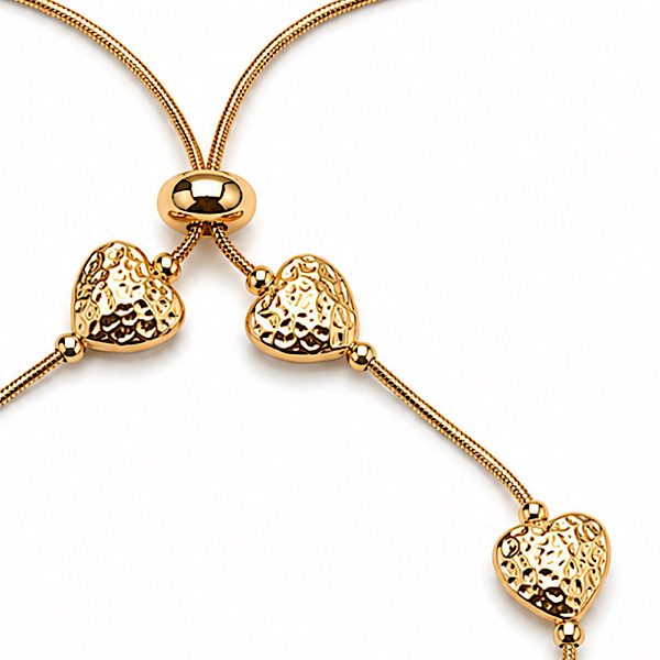adjustable gold heart bracelet