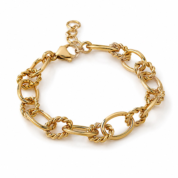 waterproof 14K gold plated oval link bracelet