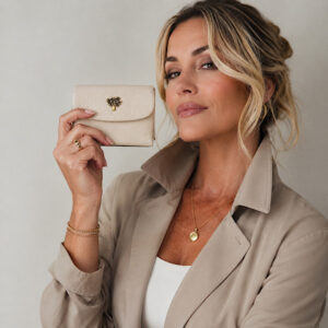 ladies cream leather wallet