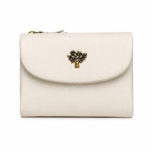 cream Tree of Life leather purse