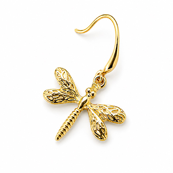 gold tone dragonfly earrings