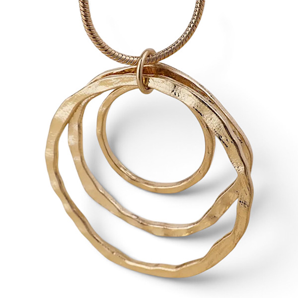 long gold tone pendant necklace
