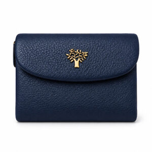 navy Tree of Life leather purse