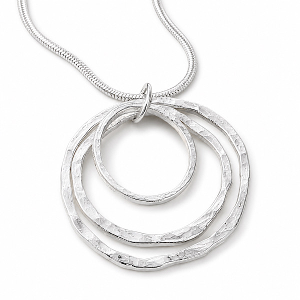 long silver ring pendant necklace