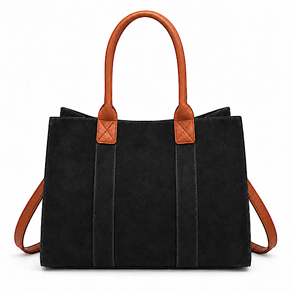back of black tote