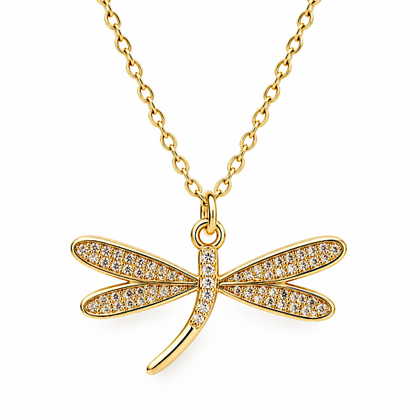 delicate dragonfly pendant necklace