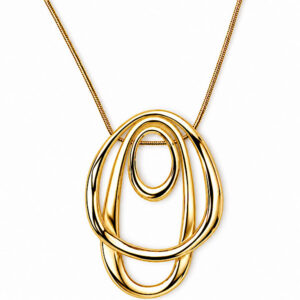 double sided gold tone pendant necklace