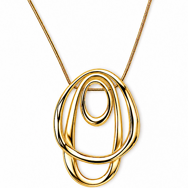 double sided gold tone pendant necklace
