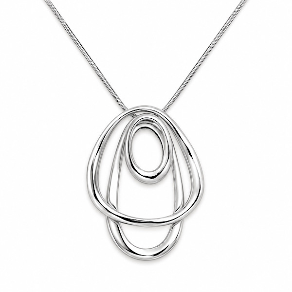 abstract silver pendant with polished finish
