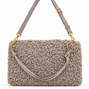 mushroom bouclé shoulder bag