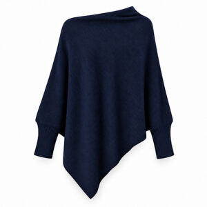 navy wool blend poncho