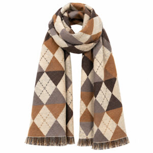 brown and cream diamond pattern scarf