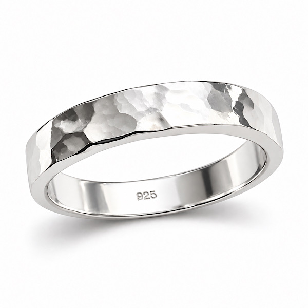 hammered sterling silver ring