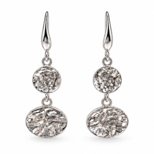 silver hammered disc earrings