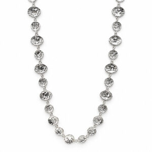 Silver hammered disc necklace