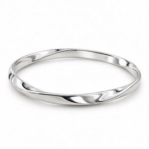 sterling silver twisted bangle 8cm diameter